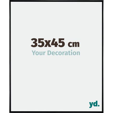 Your Decoration - 35x45 cm - Cadre Photo en Plastique Avec Verre acrylique - Anti-Reflet - Excellente Qualité - Noir Très Brillant - Cadre Decoration Murale - Evry.