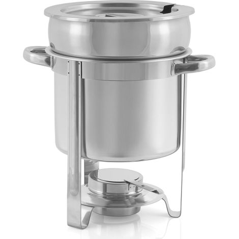 Mahlzeit Edelstahl Chafing Dish rund 7 Liter, Warmhaltebehälter Essen, Speisenwärmer, Wärmebehälter