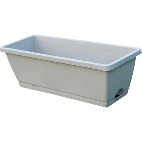 Jardinière de fenêtre, pour une utilisation intérieure et extérieure, grise (1/5)