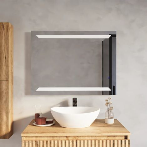 Specchio led rettangolare 60x80cm reversibile anti appannamento luce calda neutra e fredda Deneb (1/4)