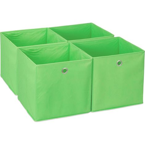 Cestas de almacenamiento plegables para estantes, juego de 4 - Organizadores de tela