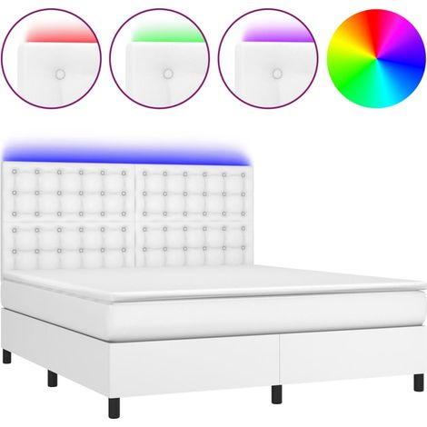 Maison Exclusive - Cama box spring colchón y LED cuero sintético