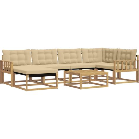Conjunto de sofás de exterior 7 pcs y Beige 79 x 79 x 37 cm vidaXL (1/5)