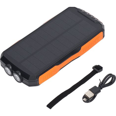 solaire externe orange 25 000 mAh avec lampe torche (1/5)