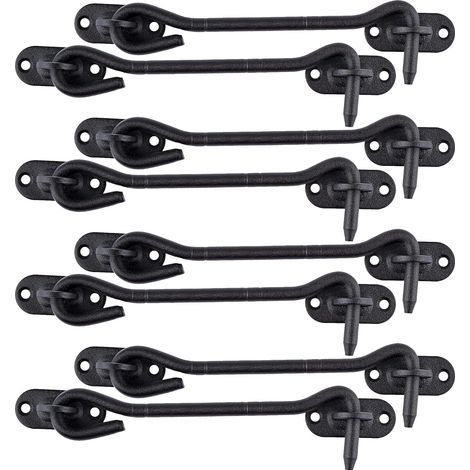 Crochet de Cabine en Acier Inoxydable 150 mm Loquet de Porte Serrures de Portes pour Portes de Grange Coulissante Armoire Fenêtre Abri Jardin Clôture Noir Paquet de 2 Pièces (1/5)