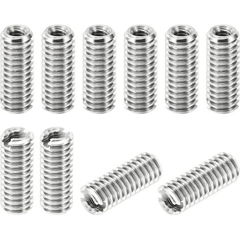 Filetage Adaptateurs Manchon Réducteur Écrou Insert Fileté Metal, 10 pcs M4x0,7 Mâle à M2x0,4 Femelle Réparation Insérer Écrou Vis Réducteur Inox Acier Attache 10mm (1/5)