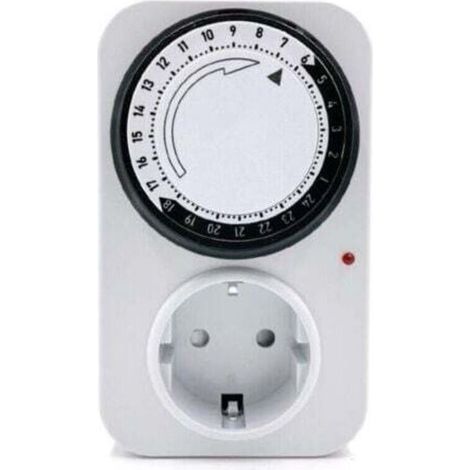 Programmateur journalier mécanique 4000 W – 16 A, indicateur lumineux blanc, dimensions 120 × 85 × 72 mm (1/5)