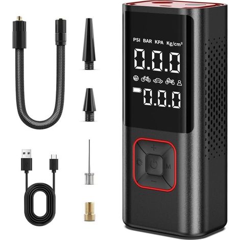 Gonfleur pneus portable 6000mAh avec affichage LED , garantie à vie (1/4)