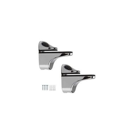 Soporte ajustable para estantes de vidrio con dos posiciones, apto para estantes de madera/vidrio de 3 a 20 mm de grosor. - Crezuo