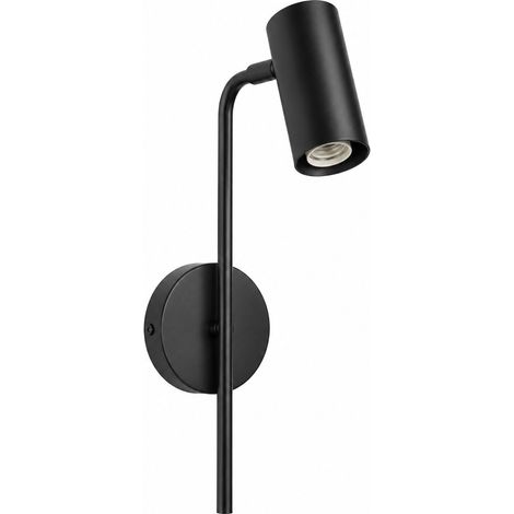 Aplique de pared - rotación de 360°, inclinación de 180° - para dormitorio, sala de estar, pasillo, escalera - negro (1/4)