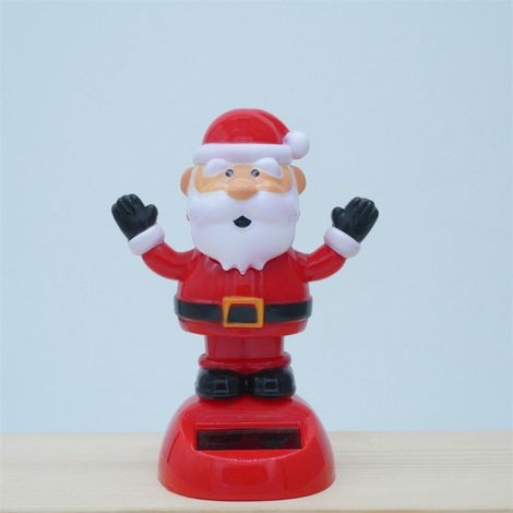 Lot de 2 décorations de Noël dansantes avec mini sapins solaires et figurines Père Noël pour tableau de bord voiture ou bureau (1/5)