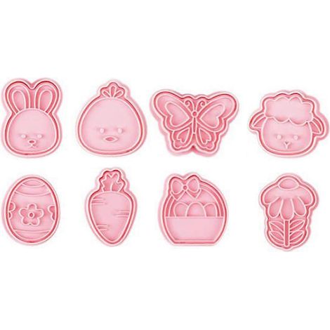lot d'emporte-pièces en forme de lapin pour Pâques, en polypropylène de qualité alimentaire, réutilisables, pour la cuisson de biscuits et autres ustensiles de cuisine. (1/5)