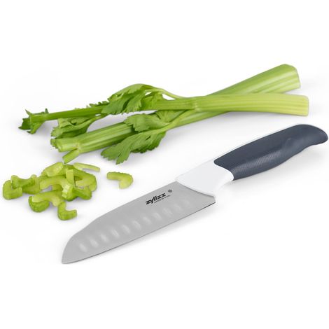 Couteau de Chef Santoku Mini, 12cm, Lame Japonaise en Acier Inoxydable, Couteau Cuisine, Manche Ergonomique et Anti-Dérapant, Passe au Lave-Vaisselle (1/2)