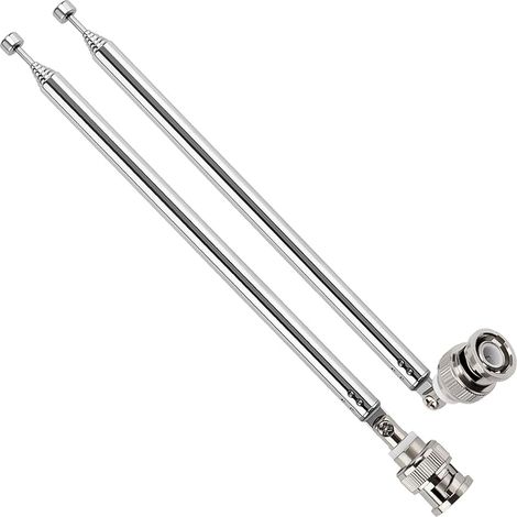 2 Pièces 75cm 7 Sections Antenne Télescopique, Antenne Télescopique Portable FM, Antennes Radio FM Télescopiques Portables, avec Connecteur BNC, pour TV Dab AM/FM Réception Stéréo (1/5)