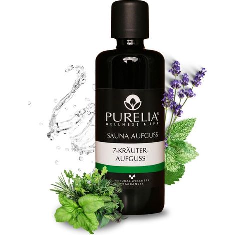 PURELIA Saunaaufguss Konzentrat 7 Kräuter 100 ml natürlicher Sauna-aufguss - reine ätherische Öle (1/5)