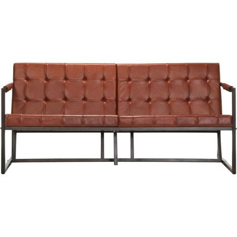 Canapé Sofa à 3 places Marron Cuir de chèvre véritable (1/5)