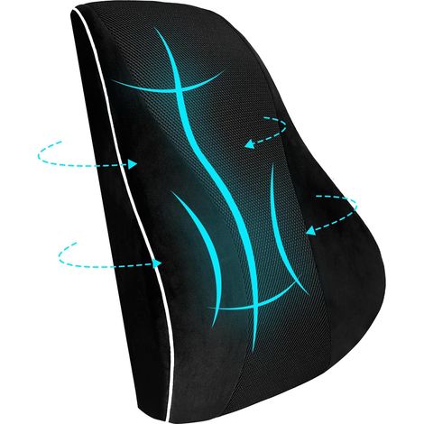 Coussin Lombaire,Coussin de Soutien Lombaire Ergonomique Double Face Thermorégulé,Support Dorsal en Mousse à Mémoire Haute Densité (1/5)
