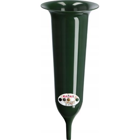 KADAX Grabvase, Blumenvase, Kunststoff-Vase, 13.5 cm, mit Erdspieß, grün