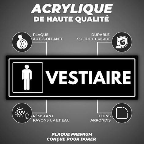 Plaque Men - 3 x 23cm - Acrylic - Cabines Sport (1/4)