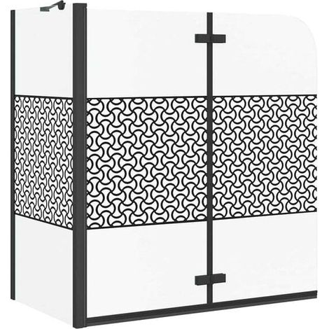 Enceinte de salle de bain géométrique noire, 120 x 67 x 129 cm (1/5)