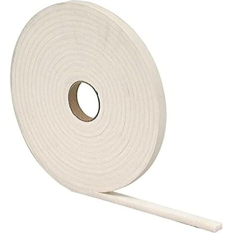 Joint d'étanchéité extérieur StormSeal pour portes et fenêtres 03396, mousse PVC haute densité auto-adhésive, 15 mètres (49 pieds) - Blanc (paquet de 3 x 5 mètres) (1/2)