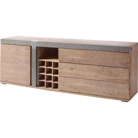 Sideboard Akazie 215x45x75 beige lackiert Amsterdam 129
