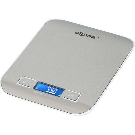 alpina Balance de cuisine numérique Argent H18xl2xL14cm