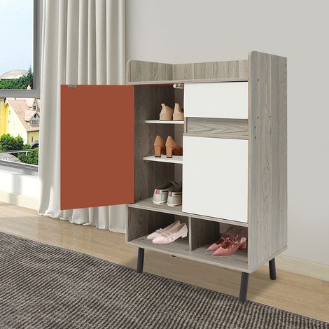 Armario para zapatos, estante para zapatos, volcador de zapatos con 2 puertas, 1 cajón NUEVO (1/5)