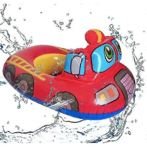 Bouée gonflable en forme de camion de pompiers, renforcée, 75 x 58 cm, couleur rouge, accessoire flottant destiné aux activités nautiques récréatives.-AquaForge (1/5)