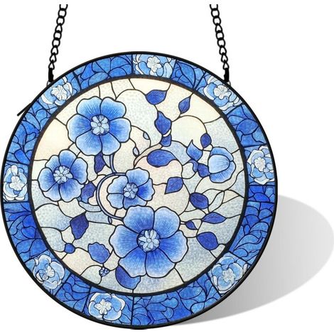 Suspension en verre coloré décorative, diamètre: 9 cm (1/5)