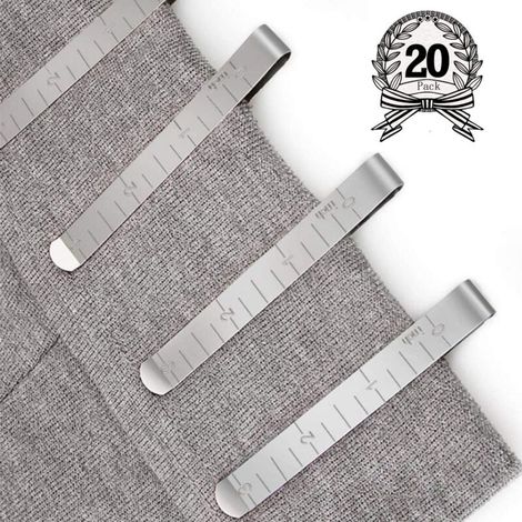 Juego de 4 pinzas de dobladillo de acero inoxidable, regla de medición de 7,6 cm para pinzas de acolchado, accesorios para alfileres y marcado.