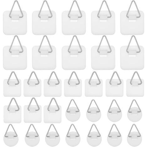 30 Pièces Crochet Adhesif Mural , Accroche Tableau Adhesif Invisibles, Attache Murale sans Percer, Fixation Cadre sans Percer pour Photos Tableaux Art (1/5)