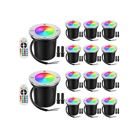 [6 pièces] Projecteur encastré 6 W/90-265 V RGB pour jardin (1/3)