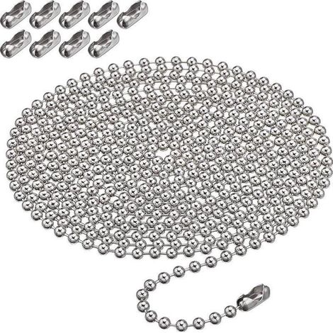 TIVCROXS - Chaîne à billes en fer argenté de 3 m Accessoires pour meubles, rideaux et stores enrouleurs (1/5)