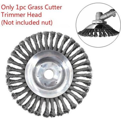 8 pouces Coupeur de Brosse de Tondeuse à Gazon de Tête de Trimmer D'herbe de Brosse de Roue de Fil d'acier de Jardin (1/4)