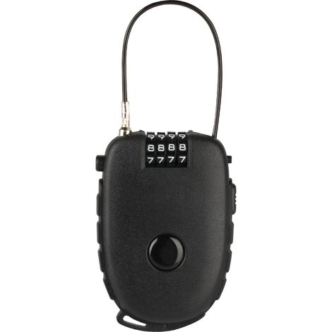 Câble antivol à 4 chiffres - Cadenas à combinaison 4 chiffres - 130 cm - Câble métallique - Antivol de ski pour scooter, bagages, vélo, valise, ski (1/5)