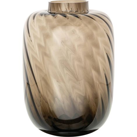 Vase en verre marron fumé sculptural - marron fumé (1/4)