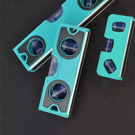 Niveau magnétique portable de 20 cm, mini niveau à bulle de poche avec 3 fioles, mesure horizontale verticale de 45 degrés (1, bleu) (1/5)