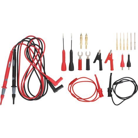 Multimeter Cable 20 in 1 Electrical Multimeter Test Cable with Alligator Clip, Spring-Loaded Gripper, Banana Plug - Test Lead Tip for Voltage Circuit Tester (1/5)