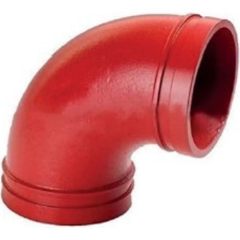 Curva 90° Scanalata In Ghisa Duttile - Misura: 33,7 mm (1")