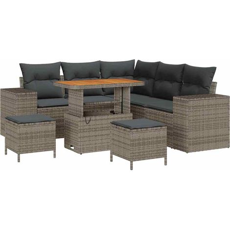 Maison Exclusive - Gartensofa-set mit Kissen mit Speicher 8 pcs G