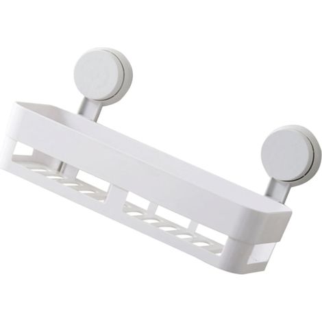 Étagère murale carrée suspendue sans perçage pour salle de bain, couleur claire, compacte et (1/5)