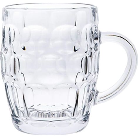 Chope à bière classique de 50 cl, pichet en verre, style vieux pub, anse de chope, en grès, encastrée (1/3)