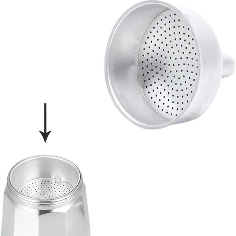 Caffettiera Imbuto Alluminio Classica/Induzione 2 Tazze (1/2)
