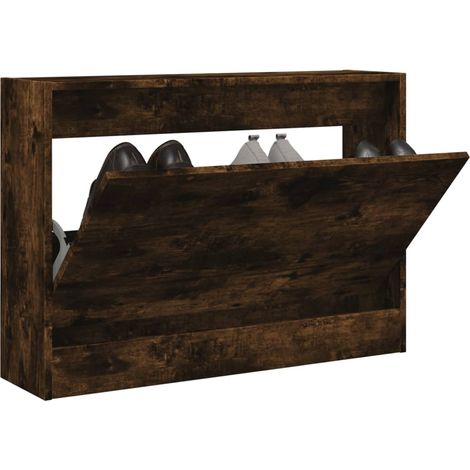 Schuhschrank Räuchereiche 80x21x57 cm Holzwerkstoff
