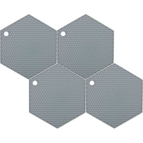 Lot de 4 tapis de cuisine en silicone gris pour plans de travail, protège-bureaux et trépieds résistants à la chaleur (1/5)