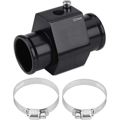 Tuyau de Joint de température de l'eau en Aluminium, Adaptateur de jauge de capteur de Tuyau de Tuyau de Joint de température de - Noir(32mm) (1/4)