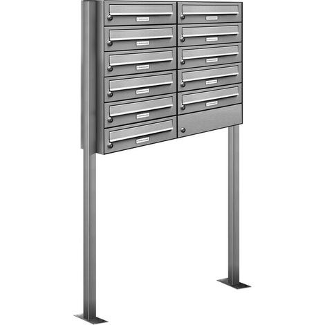 11er V2A Edelstahl Standbriefkasten Anlage Freistehend (1/5)