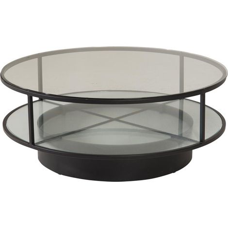 Table Basse Design en Verre "Falsterbo" 100cm Noir (1/5)