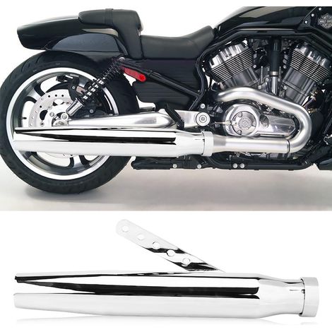 Échappement universel pour moto GY6, silencieux et embout chromé argenté (1/5)